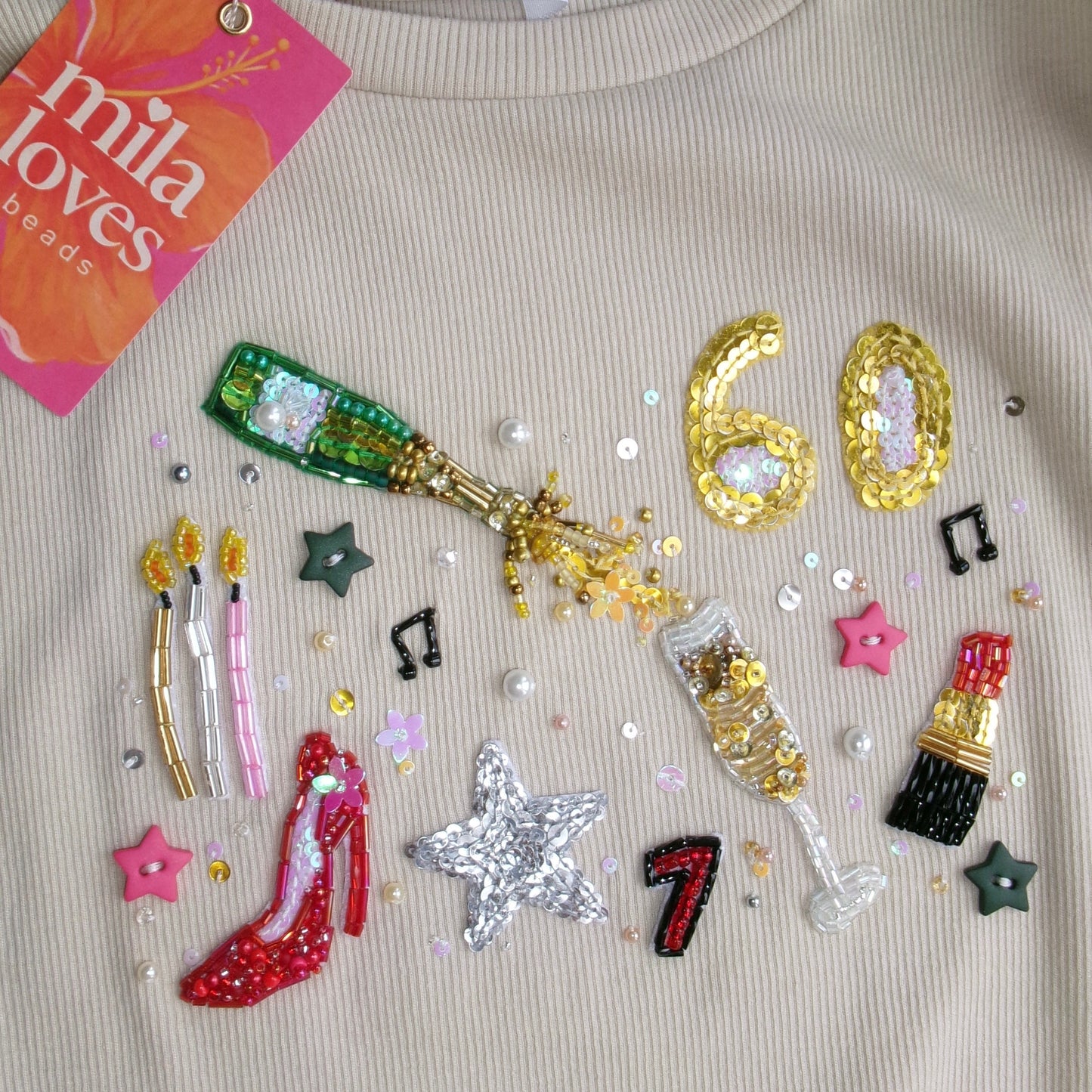 Custom Beaded Story Baby Tee