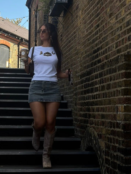 Beaded Western Car Baby Tee/Tank