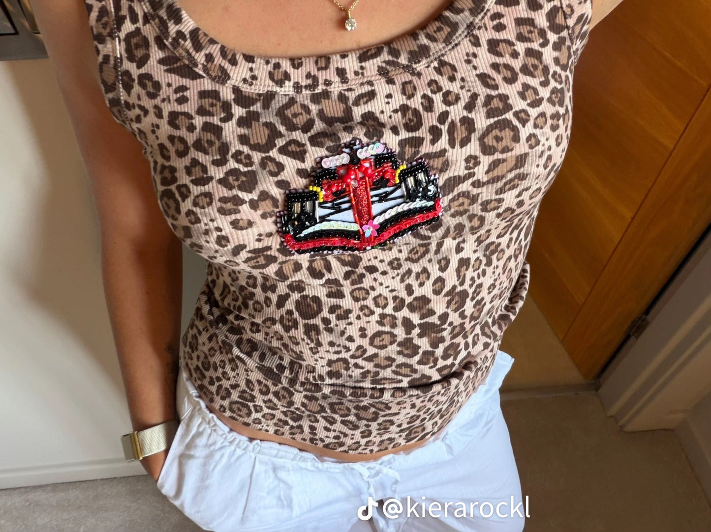 Custom Beaded Racing Tank